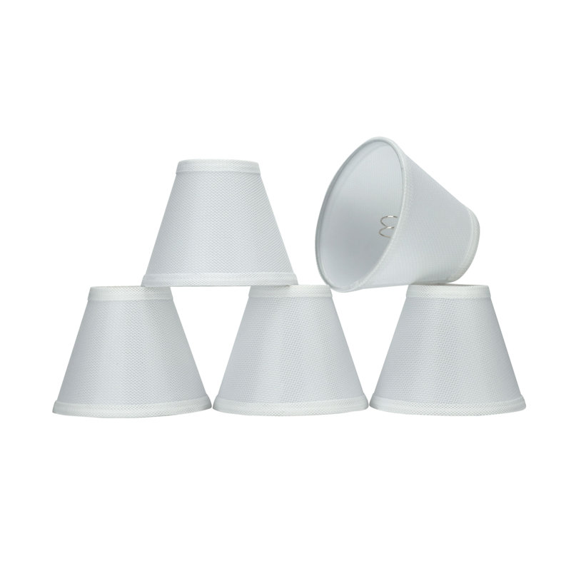 White Network Fabric Empire Chandelier Lamp Shades, Set of 5