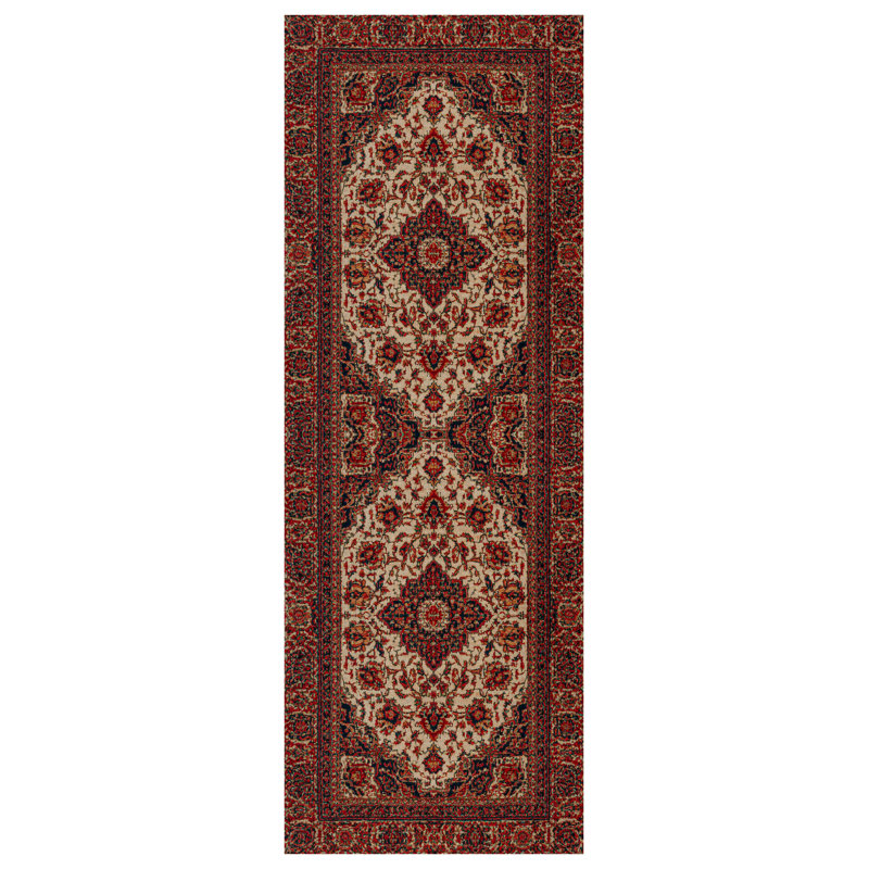 Tapis en coton imprimé chenille Guria, Tapis de couloir 3 pi 4 po x 8 pi 3 po