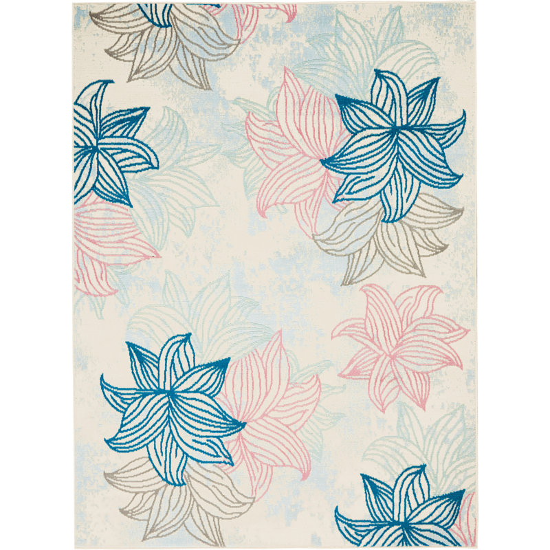 Floral Area Rug, Rectangle 122cm x 183cm