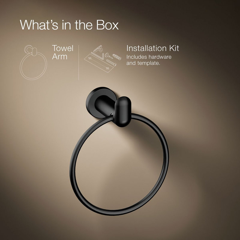 Kumin Towel Ring, Matte Black