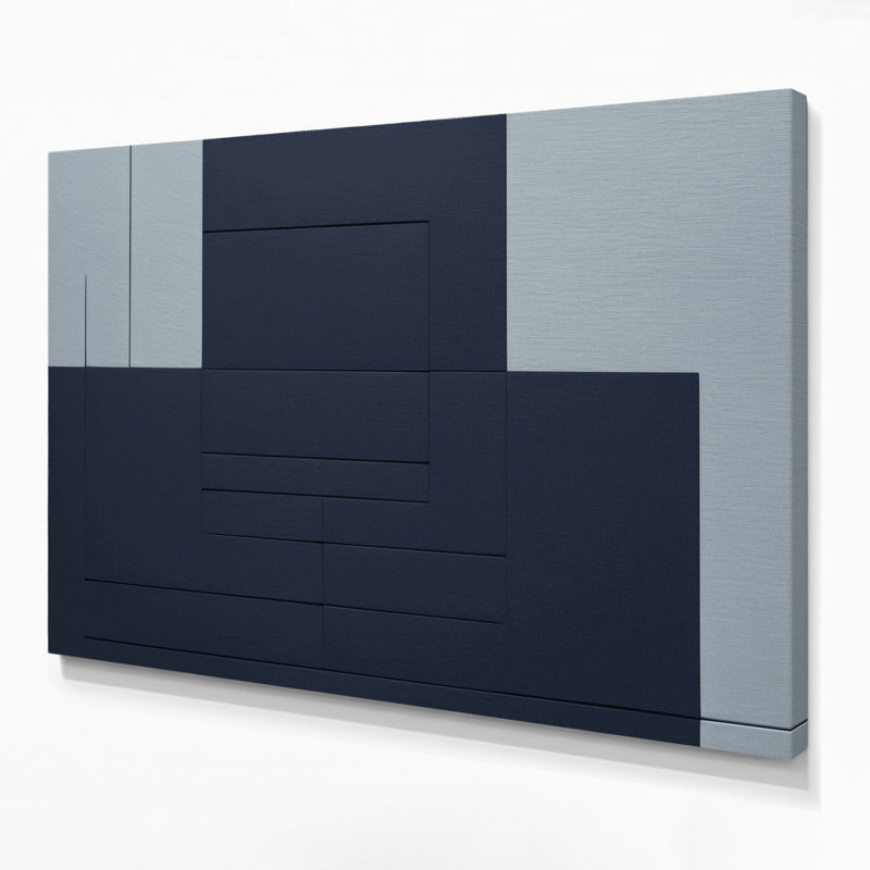 Minimalisme 68, art mural sur toile grise, H 12 po x l 18 po