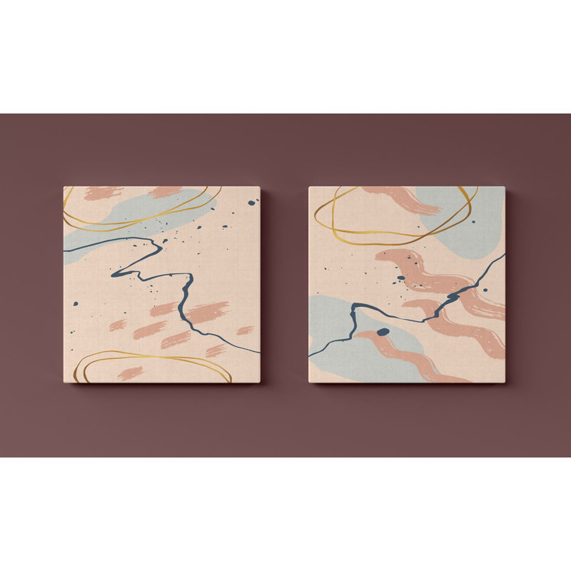 Stylish Decorative Canvas Paintings (2 Pieces), 12 x 12 Inches | 100% Canvas with 100% Wooden Frame | Perfect for Living Room, Bedroom, or Office Decor, Adds Elegance and Modern Touch to Any Space