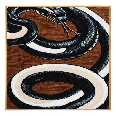  Washable Black Mamba Wildlife Area Rug