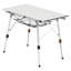Table de camping pliante portative en aluminium argenté, plateau de table de 35,4 pouces de large avec hauteur réglable, structure en acier sans soudure stable, pratique pour les abris en plein air