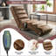 Chaise longue, fauteuil de massage électrique ergonomique en lin avec 5 modes Télécommande | Noyer brun-14036785