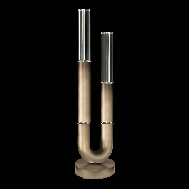 Lampe de table 29,75 po Antonia, Ombre bronze / nickel