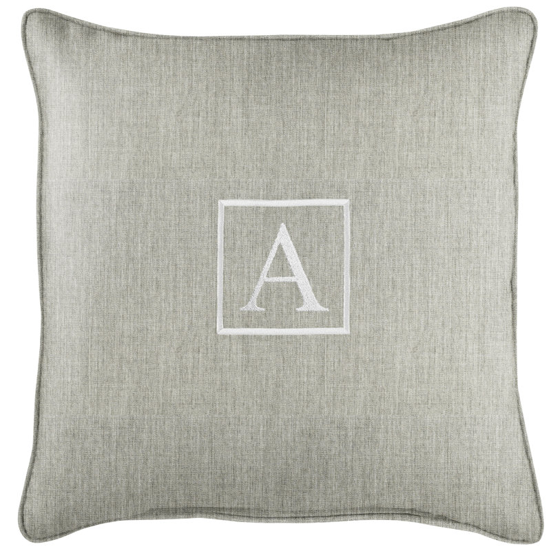 Kettil Embroidered Sunbrella® Outdoor Throw Pillow, Granite Gray, A