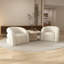 Fauteuil demi-tonneau rembourré et pivotant-583774006