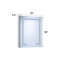 24 po L x H 30 H Armoire à pharmacie droite en aluminium argenté avec miroir, DEL