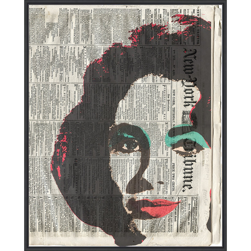 Liz Taylor - cadre flottant, impression sur toile, Cadre noir, H 42 po x l 32 po x P 2 po