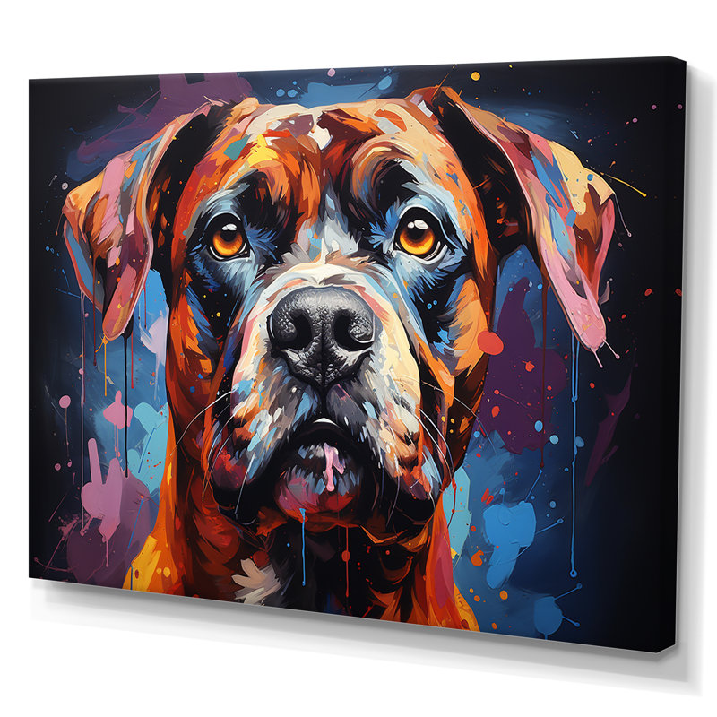 Boxer Boldness III sur toile, Toile tendue, H 34 po x l 44 po x P 1,5 po