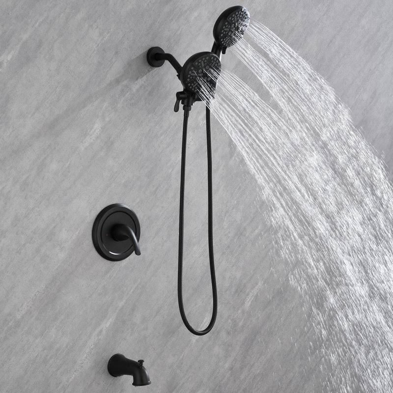 Ensemble de robinet de douche 5 "avec bec de baignoire, ensemble de valve de douche en laiton massif avec pomme de douche et douchette