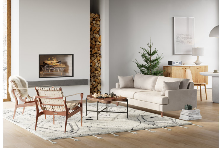 Scandinavian style living room with Christmas decorations