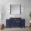 Ensemble de meuble-lavabo double 60 po X P 18,25 po D, avec armoire latérale, plateau en céramique blanche et Miroirs-117984763