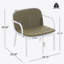 Fauteuil club d'extérieur en PP, structure blanche avec coussin vert, ensemble de 2-78728947