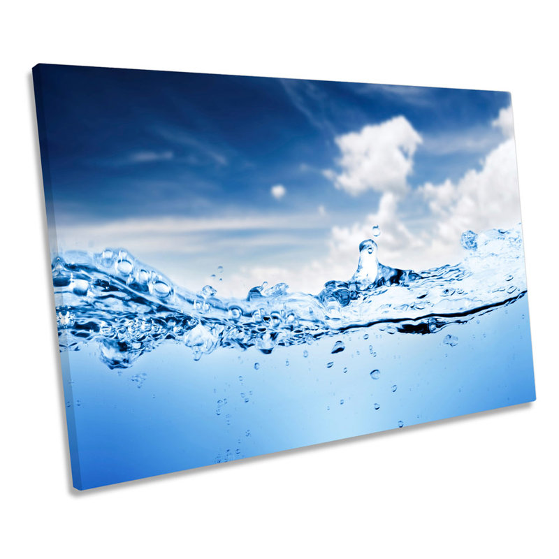 Water Wave Surf Seascape - Wrapped Canvas Print, 40.6cm H x 61cm W x 2cm D