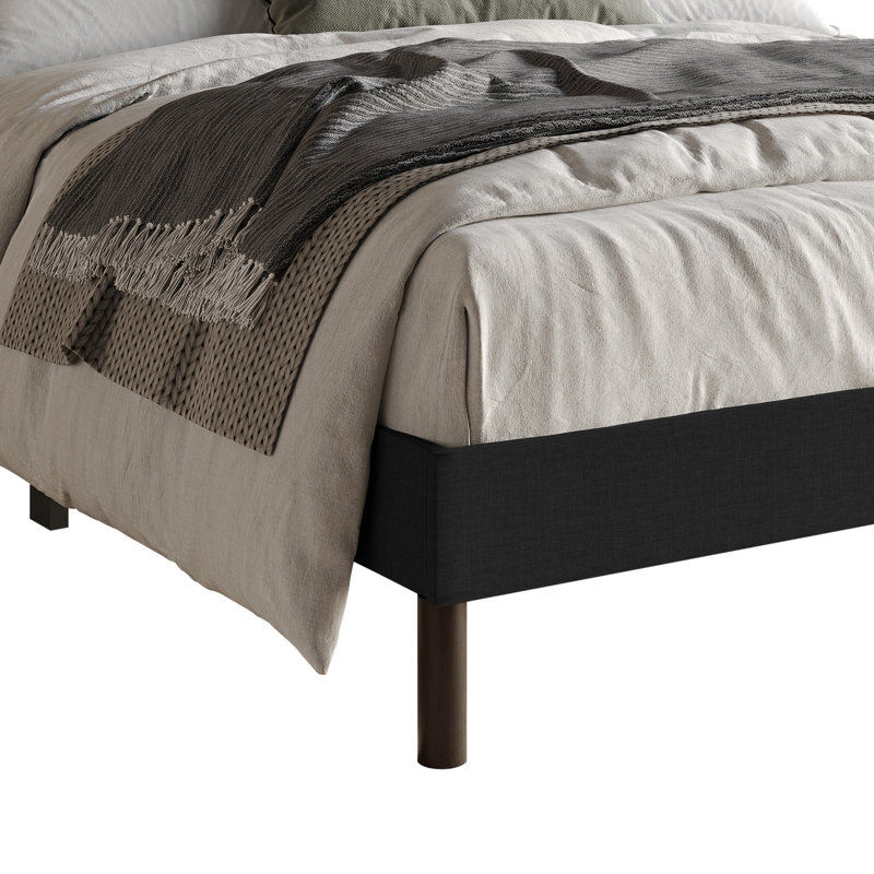 Odessa Upholstered Wingback Panel Bed, Black, King