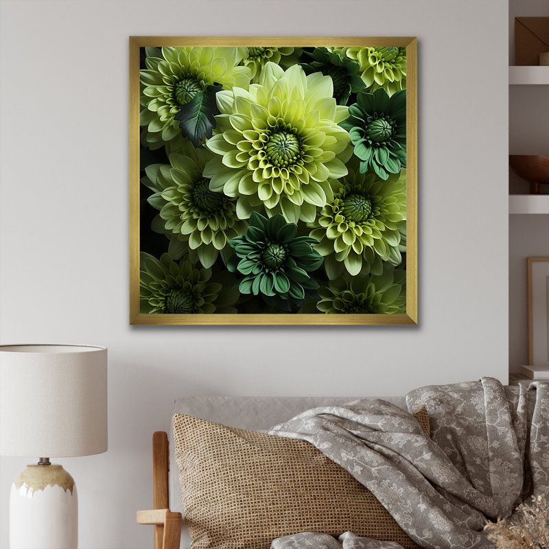 «Mums Fragrant Elegance I», reproduction sur toile, Cadre doré simple, H 24 po x l 24 po x P 1 po