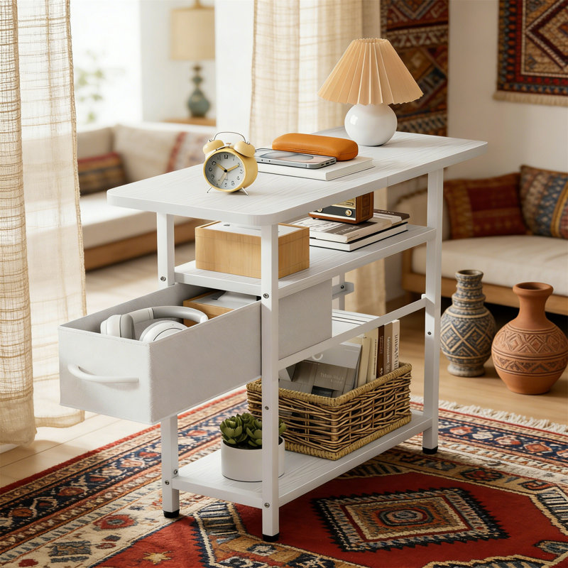 30cm W Metal Bedside Table