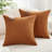 Decorative Solid Pillow Covers with Leather Label (Set of 2)-101280816-101280822