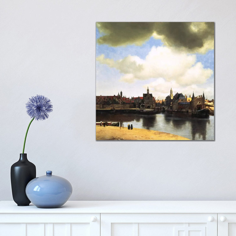 View Of Delft, C.1660-61 by Johannes Vermeer - Wrapped Canvas Painting, 45.72 cm H x 45.72 cm W x 1.91 cm D
