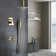 L'Aquila Brass Gold Tone Ceiling Mount Shower Set with 3 Way Valve Mixer and Tub Spout