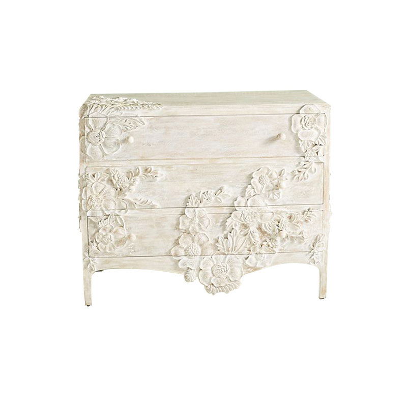 Commode d'appoint en bois massif de style français
