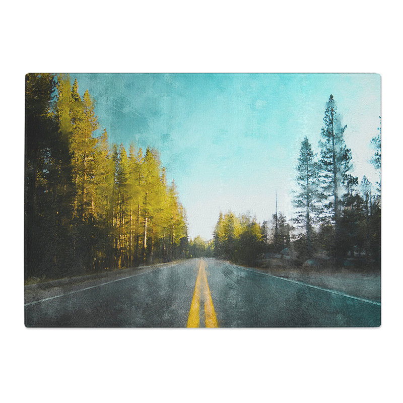 Road Through Yosemite National Park Painting Chopping Board, 0.4cm H x 20cm W x 28.5cm L