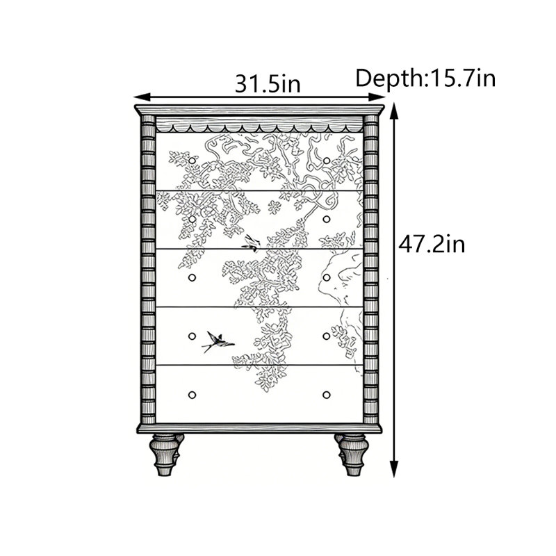 Commode d'entrée Mid-Century en bois massif, Brun