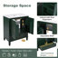 Meuble-lavabo double 60 po avec rangement spacieux, design rétro et matériaux durables pour les salles de bain modernes