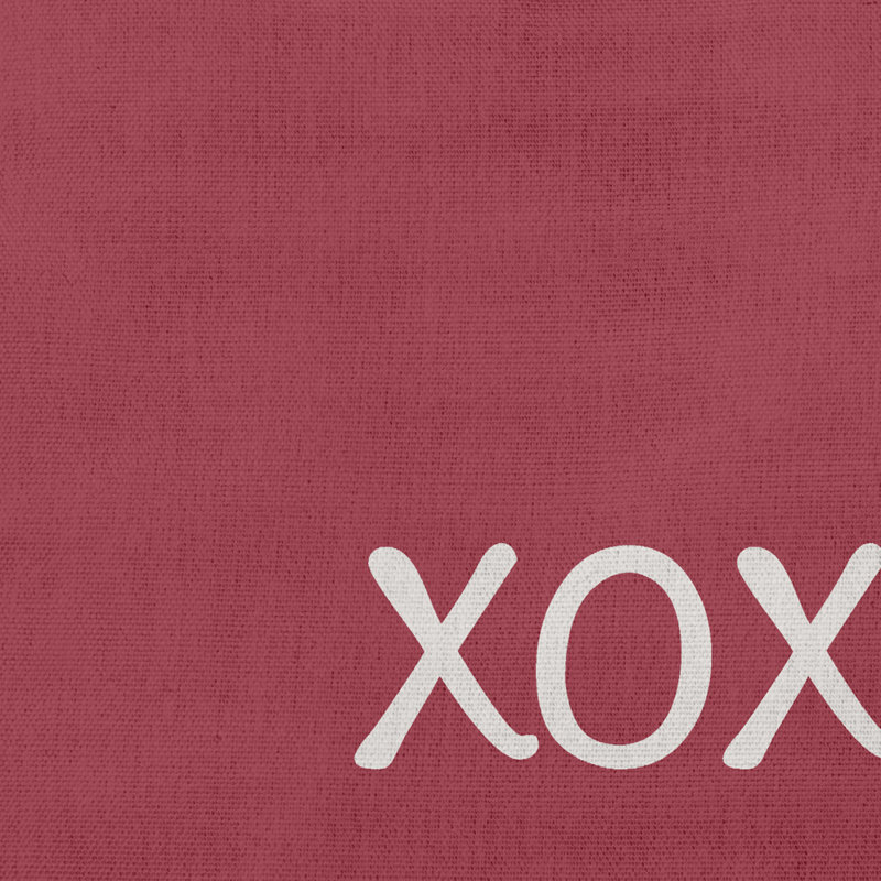 Housse et insert de coussin décoratif décoratif Xoxo Valentines, 20 po x 20 po, Brique