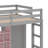 Twin Size Wood Loft Bed With Wardrobe & Shelves & Cabinet,-493047634