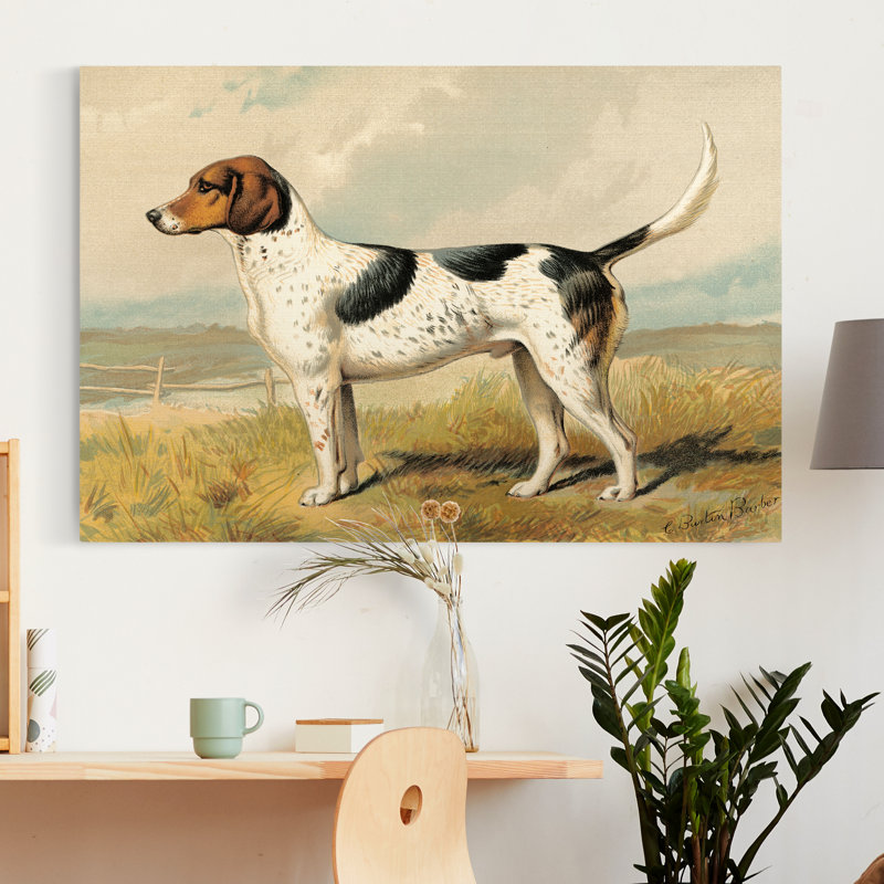 Reproduction d’art sur toile « Fox Hound », H 32 po x l 48 po x P 1 po