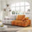 " large two-seat sofa | modern upholstered design | suede fabric | stylish addition to any living space-868960037