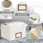 Panier de rangement pour placard, organisateur de rangement pliable, avec fenêtre et 2 poignées, tissu, paquet de 3-1326584835-1326584836