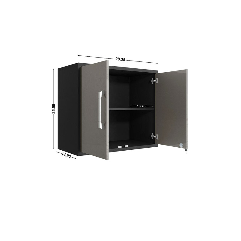 Aseem 5 Piece Storage System, Matte Black/Gray