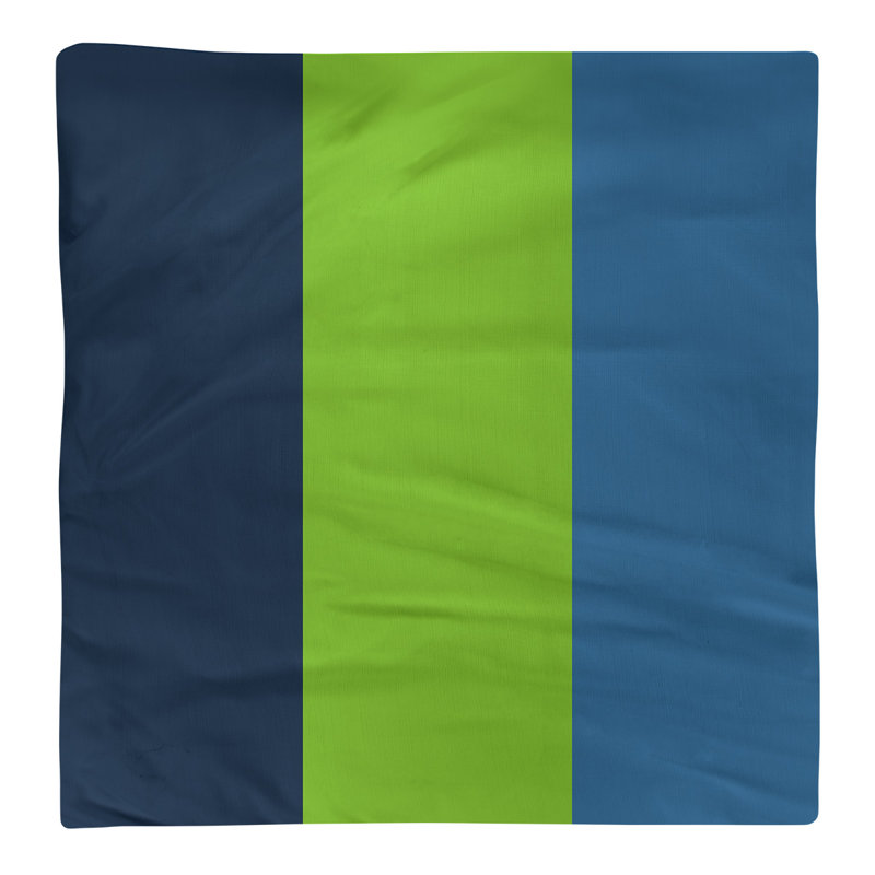 Striped Square Napkin, 10" W x 10" L, Midnight Blue/Aurora Green/Lake Blue, Cotton Twill