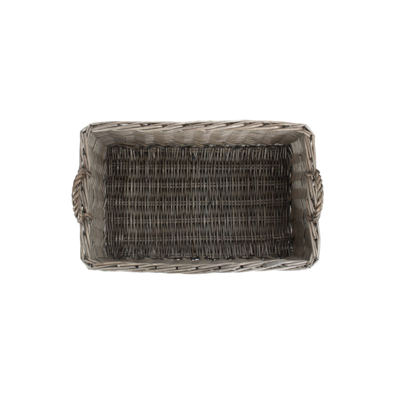 Wicker Shallow Storage Basket, 28cm H X 52cm W x 32cm D