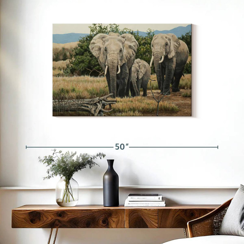 Éléphants de Brampt, H 24 po x l 36 po