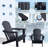 Set Of 2 Adirondack Chairs, Folding Outdoor Chairs With Cup Holder-1512483707