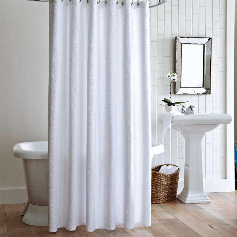 Vienna Cotton Single Shower Curtain, White