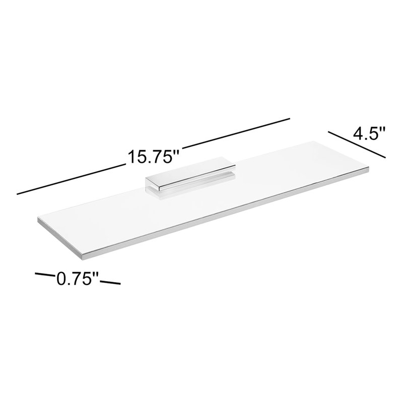 Étagère de salle de bain H 15,75 po x l 4,5 po Colin, Nickel brossé