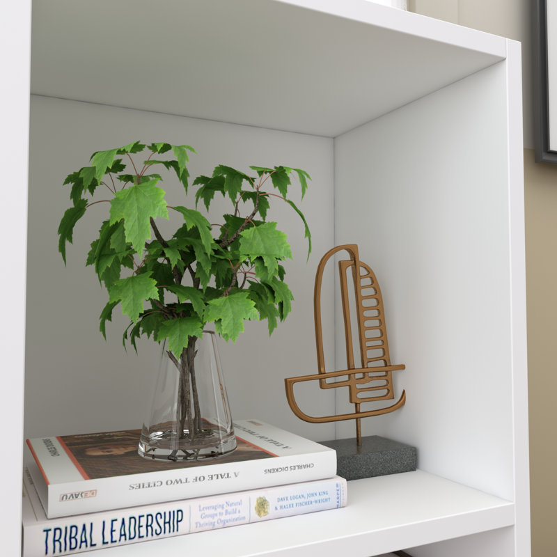 Bibliothèque cubique H 40,9 "Binegar, H 41 po x l 40 po x P 9,4 po, Blanc