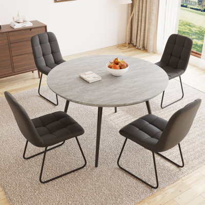 Ensemble de salle à manger de cuisine, table de salle à manger extensible avec chaises rembourrées