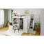Lit mezzanine double avec garde-robe, bureau et tablettes, blanc (OLD: LT100679AAK)