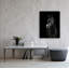 Décoration murale en acrylique noir avec visage de cheval noir-77631151