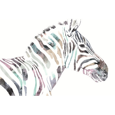 Tie Dye Zebra 1 Piece Wrapped Canvas Painting