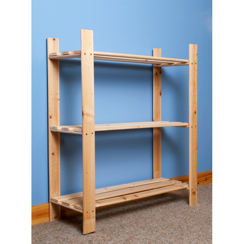 Bookcase, 3 Shelf Storage Unit, Pre-sanded, 80cm H x 60cm W x 27cm D
