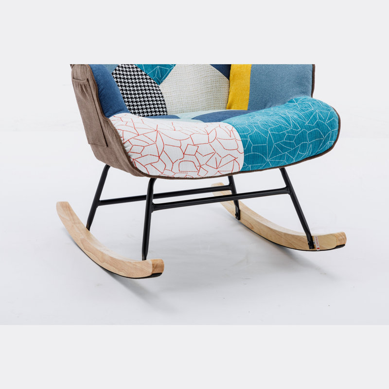 Chaise berçante en métal Myrissa, Bleu antique
