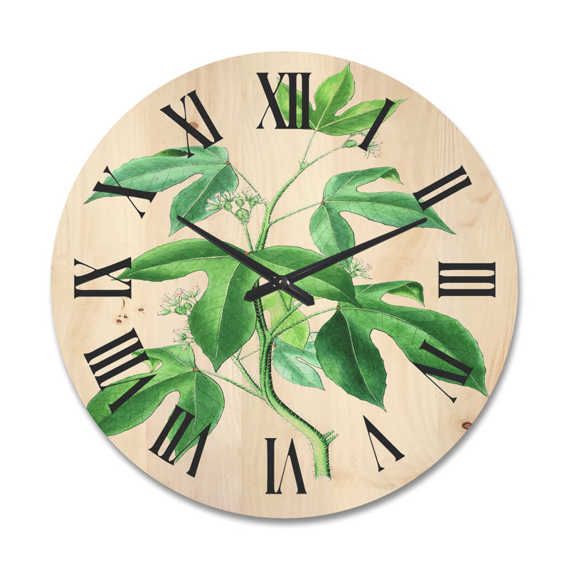 Horloge murale Leaves Plants V, Très grand